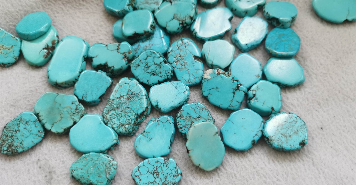 LOT 20pcs Matrix Turquoise Stone Freeform Slab Nugget Magnesite ...