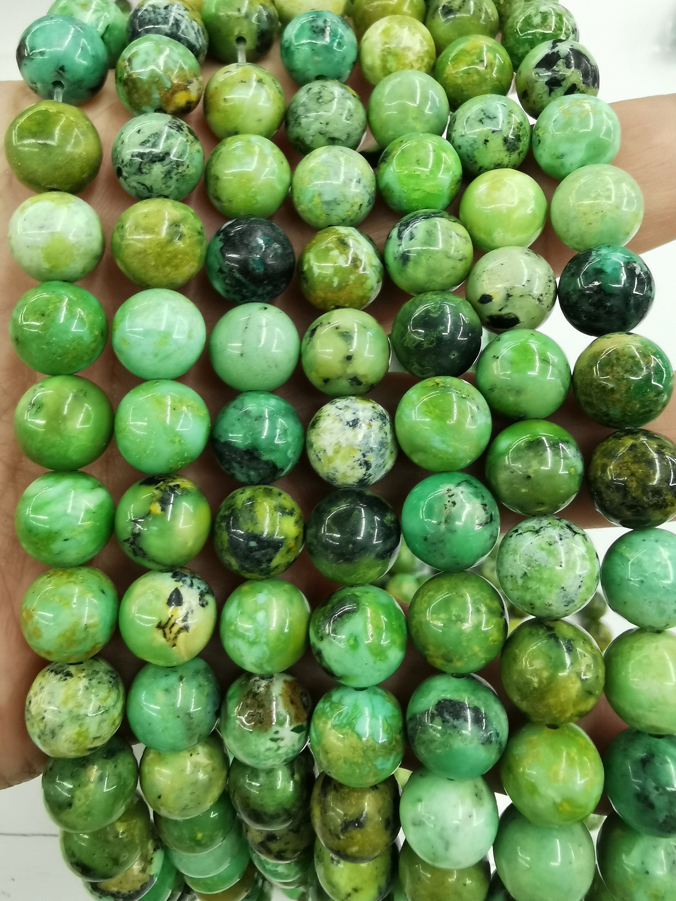 Genuine Chrysoprase Natural Olive Green Turquoise 4mm to 12mm