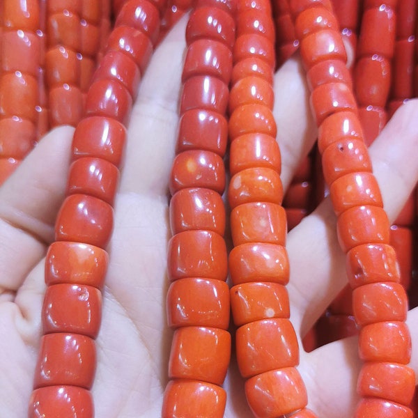 Long 20 inch  Coral Beaded Jewelry Red Corals Gift For  Necklace Minimalist Coral Necklace Rondelle Corals 10-20mm oranger Coral BEAD