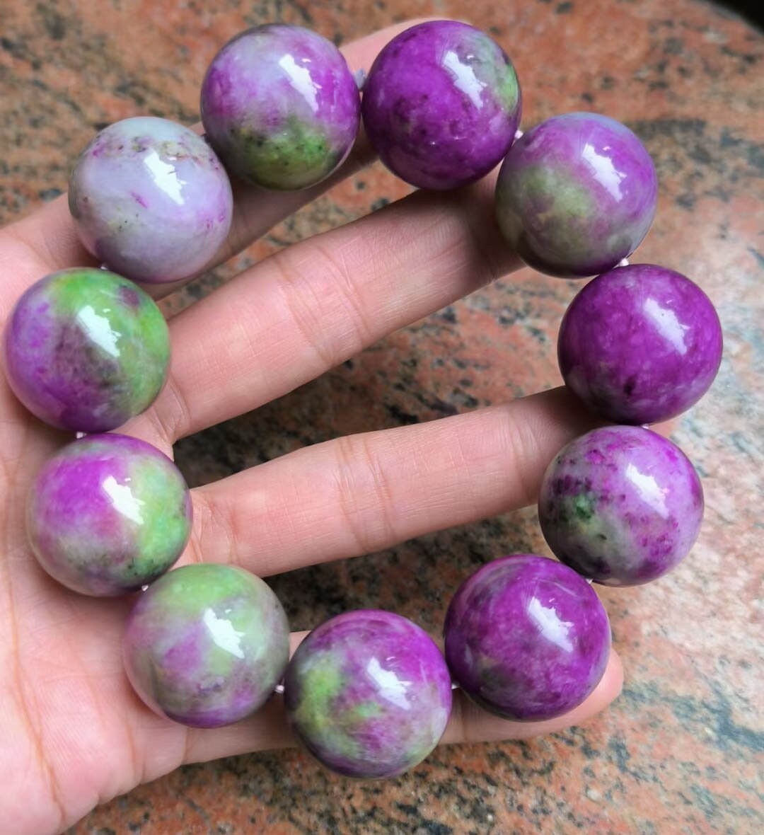 Large Ruby Cherry Pink Green Jade Jadeite Gemstone Round Beads 4mm 6mm