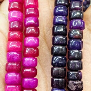 purple Fuchsia Yellow Emeral green  jade jewelry barrel drum  rice cylinder rondelle abacuse  connector  loose beads 6-12mm  16inch
