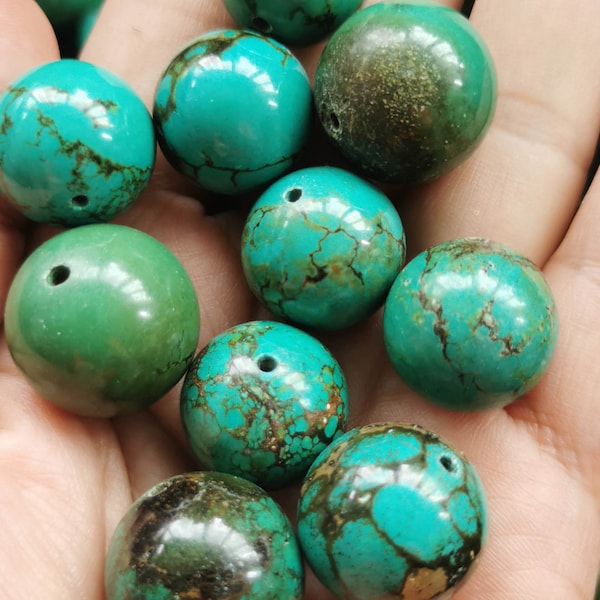 16inch Tibetant Turquoise Bead, 4mm to 22mm - Natural Blue Turquoise  stone bead  for jewelry making