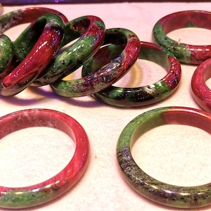 AAA Genuine Ruby Zoisite gemstone Bangle Bracelet  54-72mm July birthstone Boho Multicolor Epidote  Bracelet Chakra Gift for Her