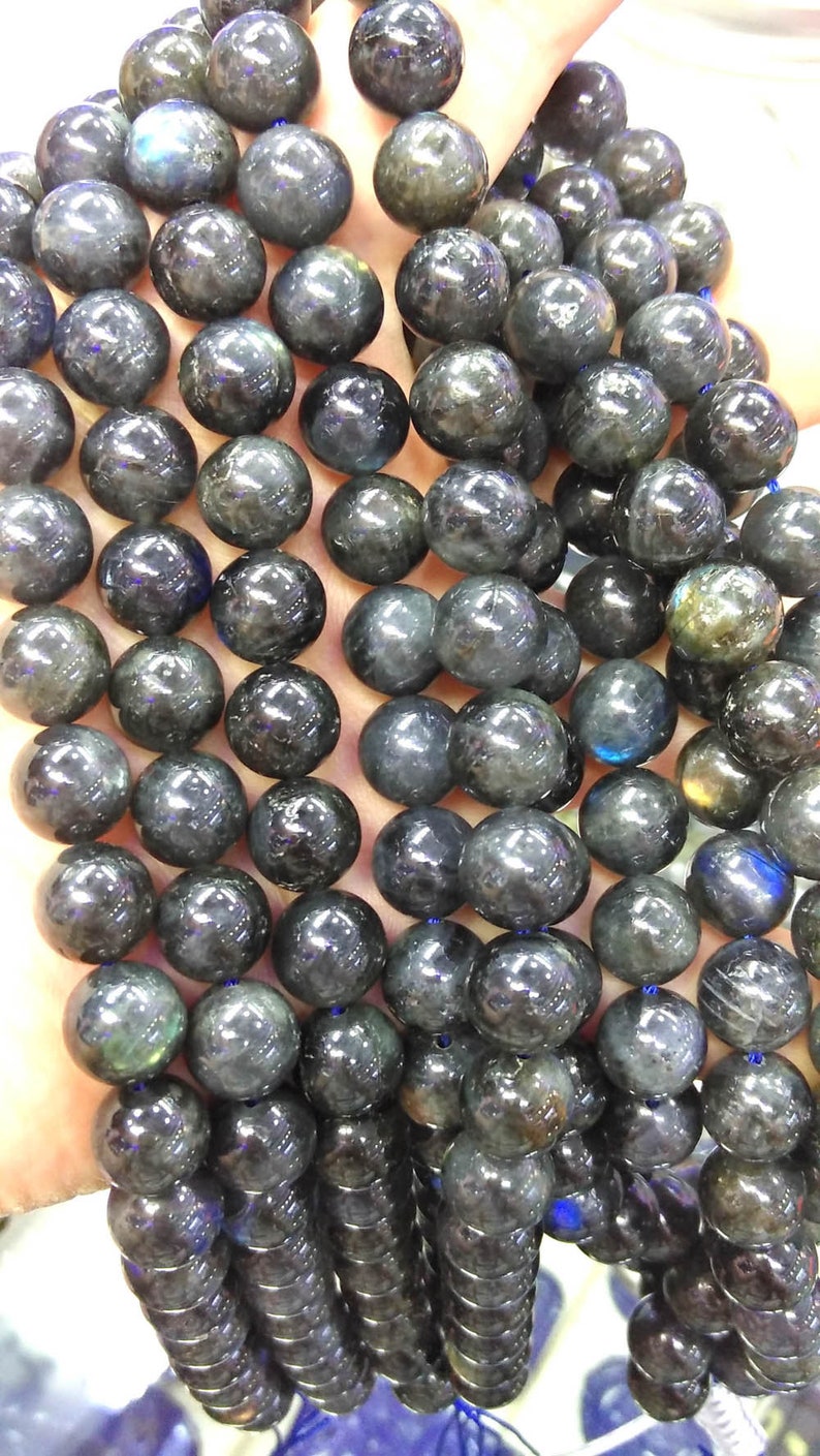 high quality Genuine Labradorite gemstone blue flashy round loose beads jewelry gift 16inch 4-12mm