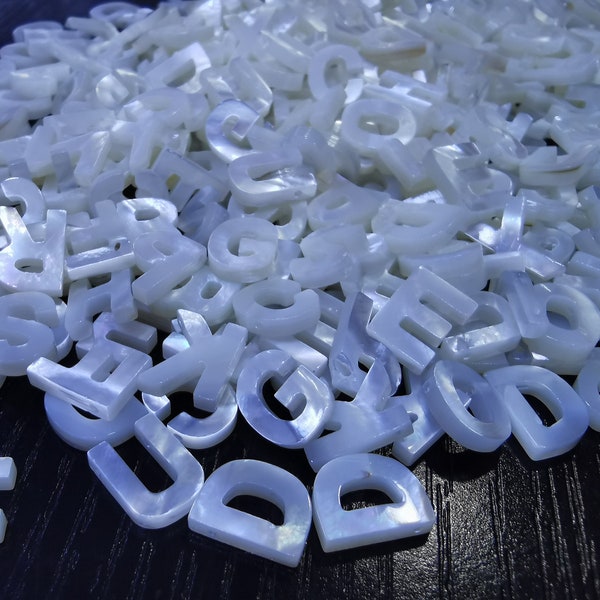 Wholesale --26pcs Natural Pearl Shell Beads, Cone Shell Mop Shell Ablone digital  letter Pendant 10mm --drilled beads