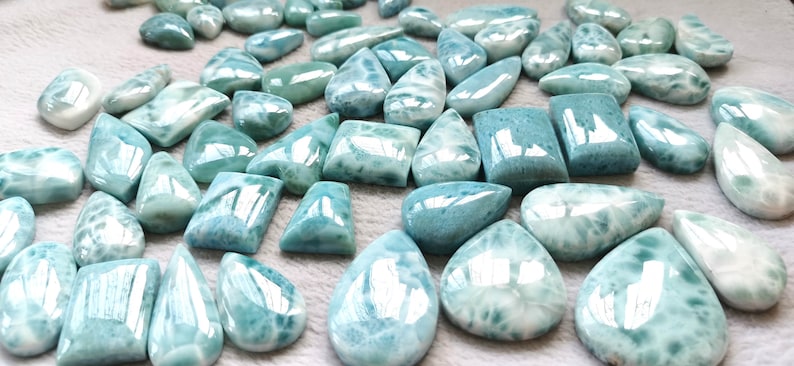 Wholeale 10PCS Rare Larimar Cabs freeform heart Rectangle teardrop oval Dolphin stone blue pectolite loose larimar pendant gemstones