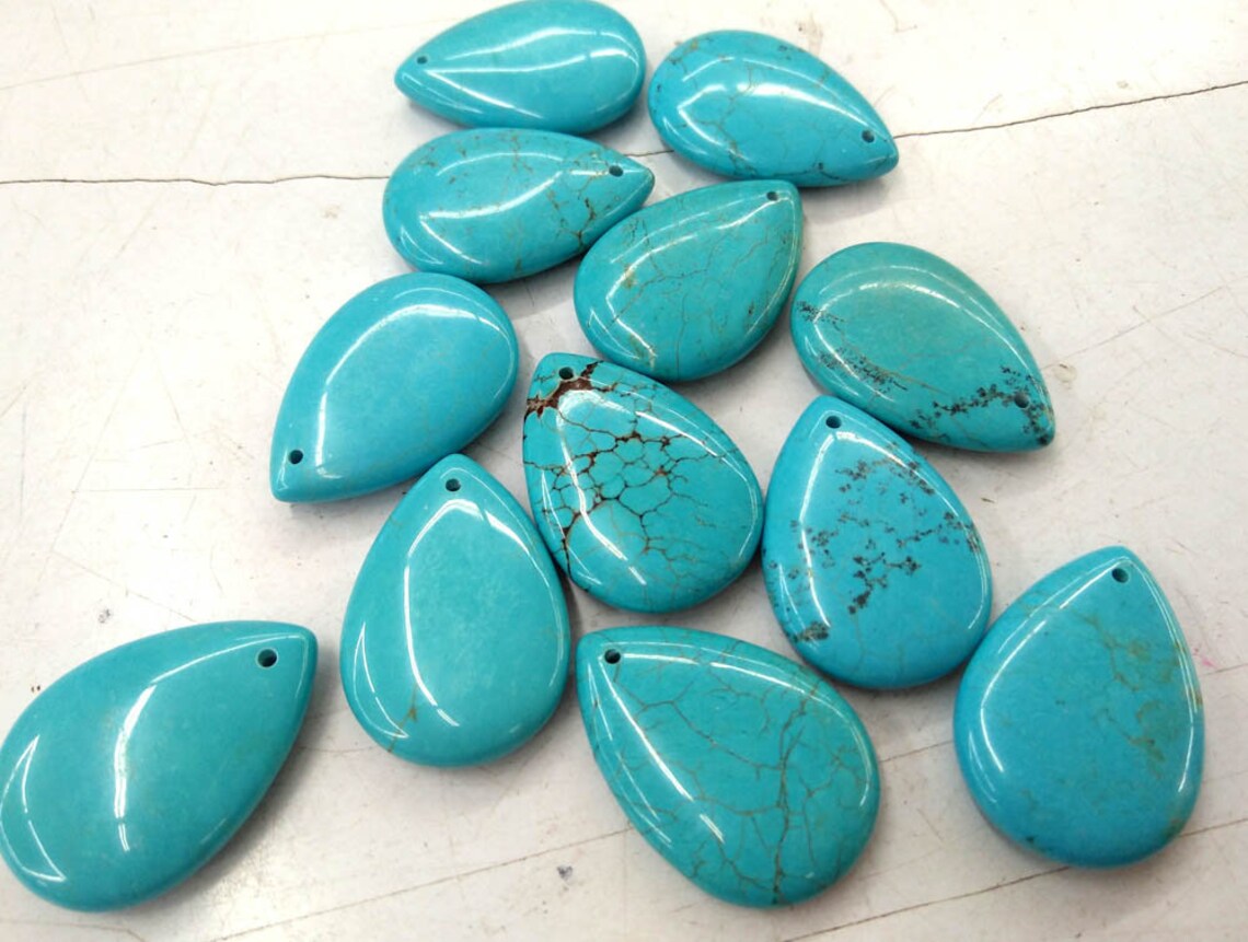 10pcs 15-20mmturquoise Earrings teardrop Gemstone Jewellery - Etsy UK