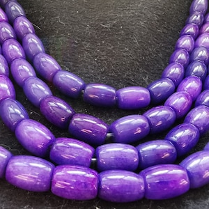 Full 16inch  Sugilite purple red  jade-Jadeite  jewelry barrel drum loose beads Bracelet-necklace 10x14mm