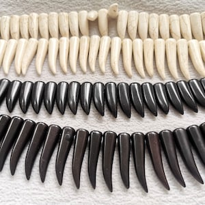 15.5inch Rainbow turquoise horn beads spikes sharp Bone White  Black blue mixed loose bead pendant-earrings -focal 30mm 40mm