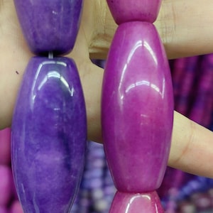 Large 45X18mm  Sugilite Stone Cherry Purple red  flower jade jewelry barrel drum loose beads  for pendant -focal DIY 1pcs