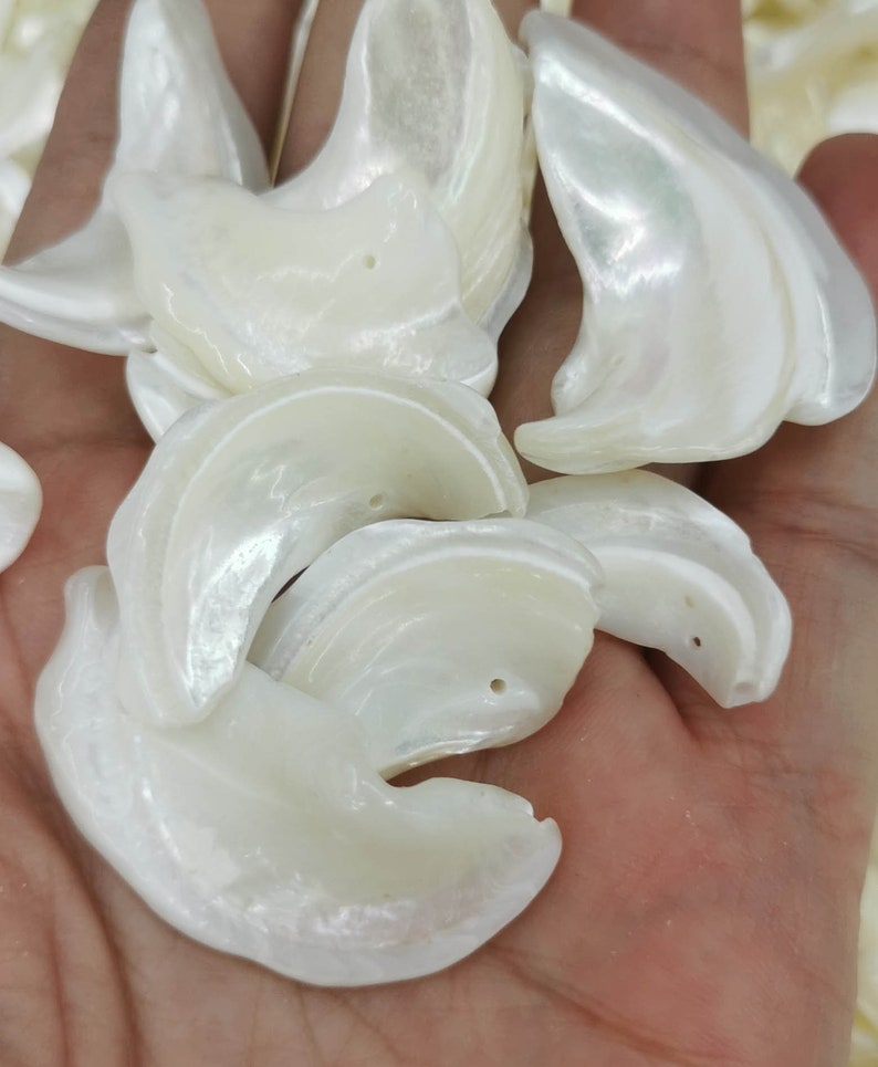 Big Natural Shell Nugget Beads, Freeform Slab Horn Baroque Beads ...