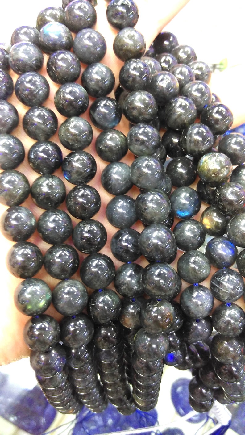 high quality Genuine Labradorite gemstone blue flashy round loose beads jewelry gift 16inch 4-12mm