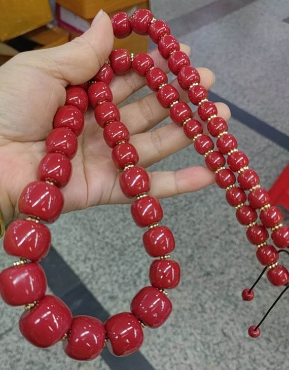 VIP【送料関税込】MONIES CORALS NECKLACE Luxurious Red Coral Pendant Necklace - 14k White Gold