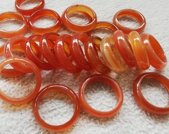 25mm Gergous Red  agate  ring solid gemstone band circle  Donut round ring onyx band  Witchcraft Wicca pagan healing