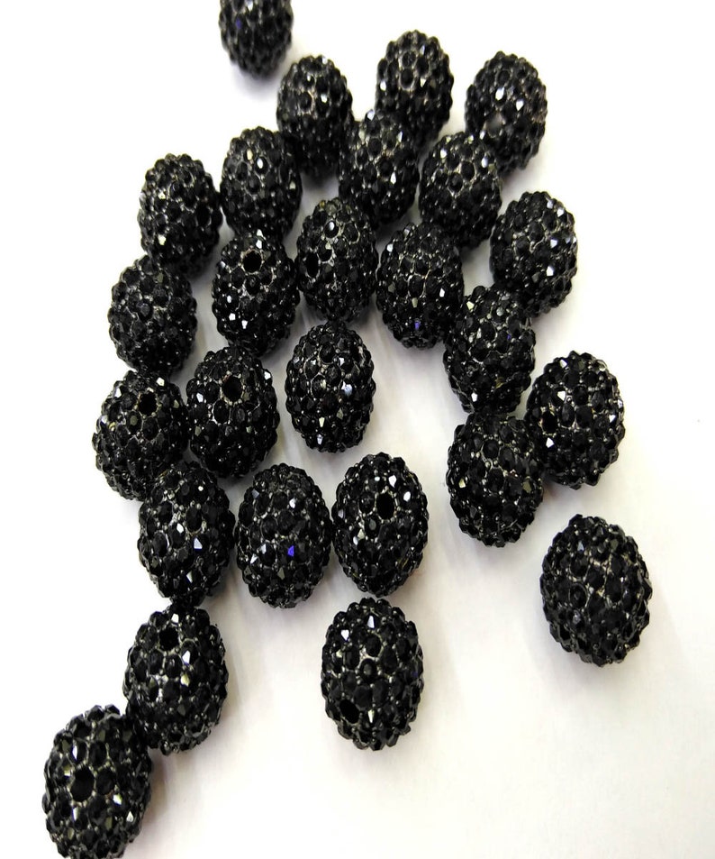 Rhodium Shamballa Ball beads CZ Spacer Beads 6-12mm For Jewelry Design Rhinestone Pave Beads 100pcs Black jet Crystal Pave Round Bead