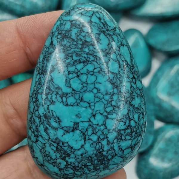 Large Matrix Blue Turquoise Cabochon Beads  30x45mm,60x40mmTriangle drop  freeform   Magnesite  beads pendant DIY