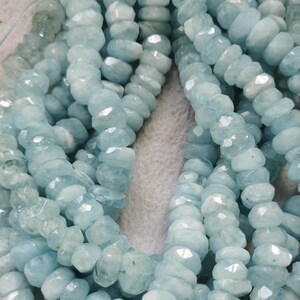8-16mm 100% Aquamarine beryl Beads Gefacetteerde rondelle wiel nuggets spacer kralen 16inch voor armband-ketting -oorbellen steen