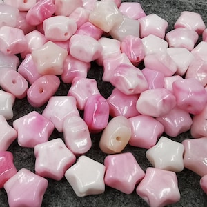 Drilled--12pcs  Natural Pink Queen Conch Shell Star seastar animal spacer Beads 6-8mm for jewelry making