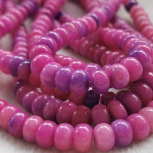 Fuchsia Purple Cherry pink Rondelle Jade 8x5mm, Emerald Green Jade 16&quot; full strand   rondelle heishi wheel abacus loose beads