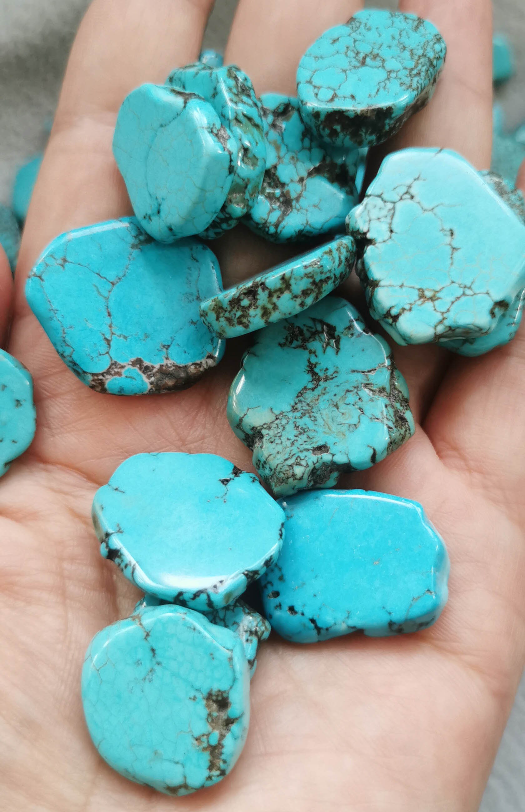 LOT 20pcs Matrix Turquoise Stone Freeform Slab Nugget Magnesite ...