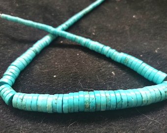 18inch Turquoise stone Heishi Wheel  Spacer Beads blue stone turquoise necklace chain bead 8mm to 16mm