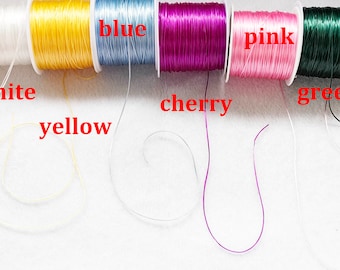 60m Elastic Stretch Polyester Crystal String Cord  1mm Multi Color Cords for Jewelry Making Bracelet Beading  Strong Elestic Stretch  Cord