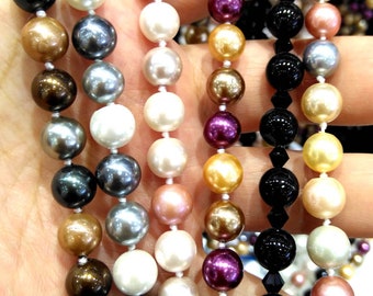 30inch extra long pearl necklace, 10mm white freshwater baroque pearl necklace,bridesmaid necklace gift