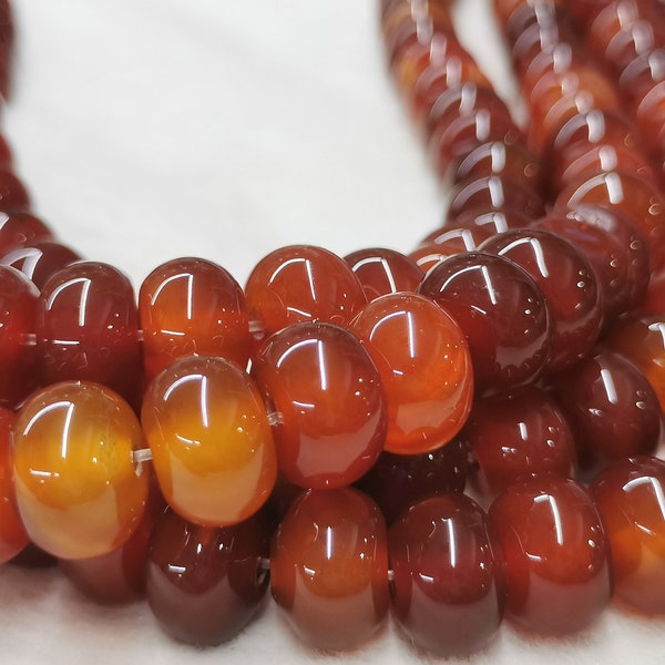 Hot Red Natural agate gemstoen cracked oranger red   Heishi wheel rondelle beads 10X14mm 16" Strand Spacer beads