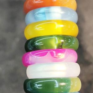 Batch 10 STKS Rode Onyx Roze Agaat--7-9us Ruby Cherry Donuts Loops kralen, cirkel donut ring hanger brandpuntkraal