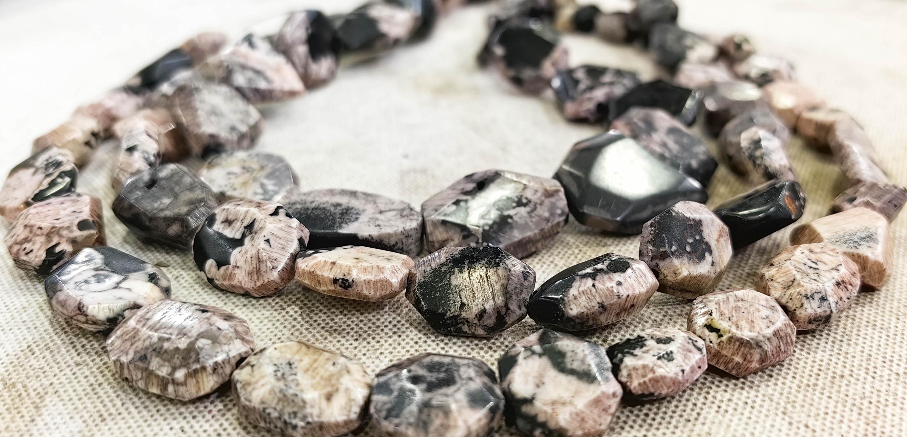 Turquoise Rhodnckeite Rhodochrosite Pink Black Stone Hot Pink Red Turquoise Faceted Rectangle ...
