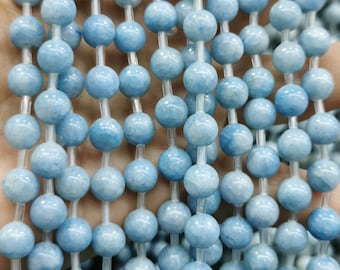 16inch Genuine Celestite Gemstone Blue  6mm 8mm 10mm Loose Beads Round Loose Beads for earrings bracelet-Necklace beads