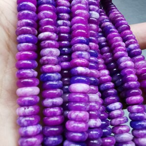 Purple cherry Fushisia red Rondelle Jade, Emerald Green Jade 16&quot; full strand   rondelle heishi wheel abacus loose beads 6mm 8mm 10mm