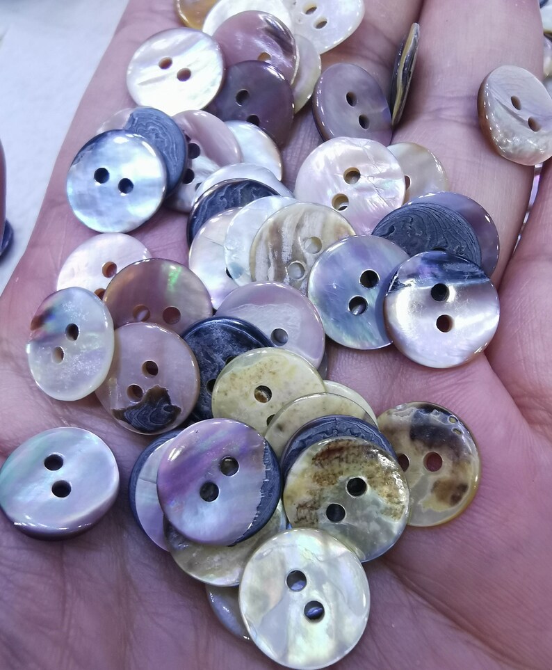 Black Shell Button 12mm Genuine Purple Red -grey Black Shell Buttons - Mother of Pearl ...