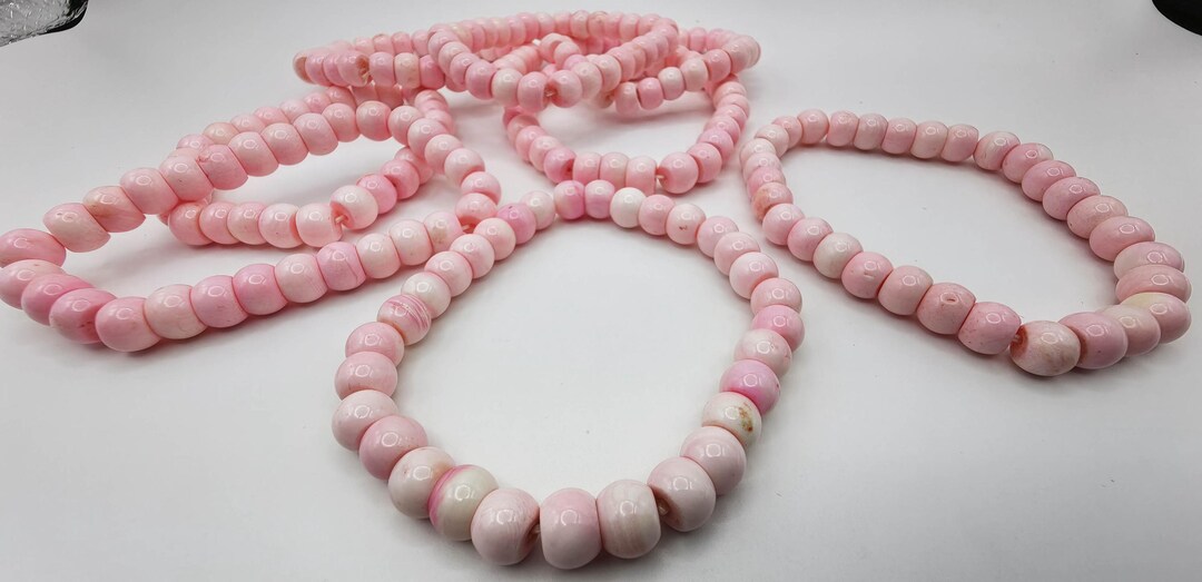 30pcs Natural Queen Conch Shell Beads 6x8mm Drum Barrel Rondelle Heishi ...
