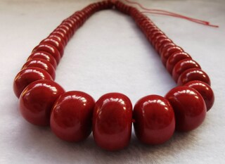 Collana In Pietra Naturale Corallo Rosso Mare Del Sud Rondelle 2x4 Mm 45 Cm - Nuova Con Etichette