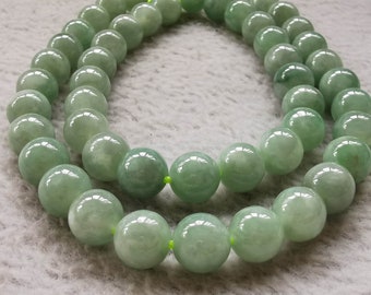 Natural Burma Jadeite Round 6mm 8mm 10mm 12mm 14mm 16mm Green Gemstone Beads Nephrite Jade for bracelet-necklace -earrings stone 16inch