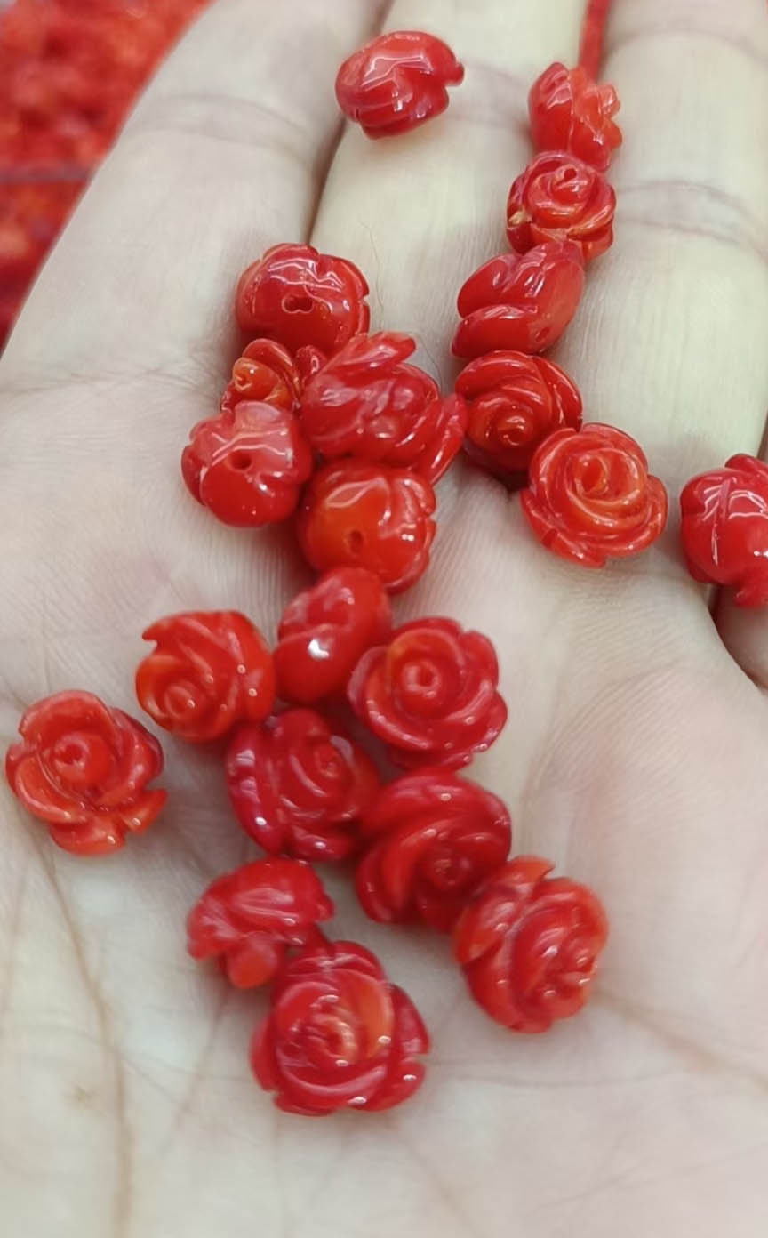 Beautiful 6-14mm Red Coral Round Gems Beads Necklace Bracelet Jewelry Beautiful 6-14mm Red Coral Round Gems Beads Necklace Bracelet Jewelry