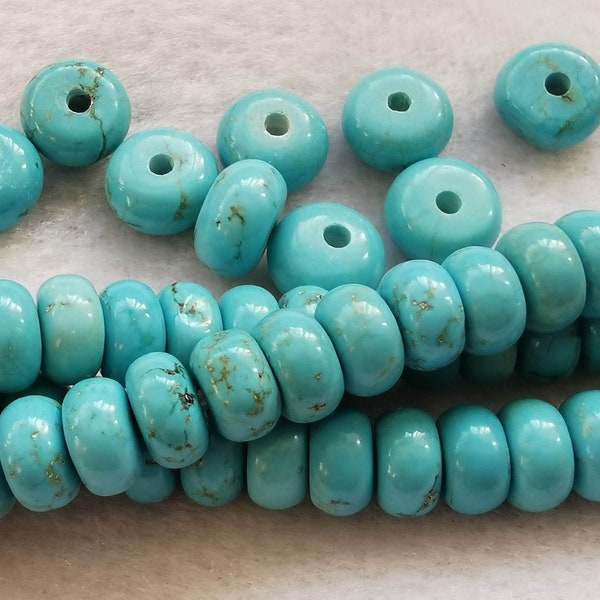 Large hole 2.5mm-- Tuquoise stone stone  Rondelle heishi wheel abacus loose beads 4x8mm spacer beads 10-50pcs