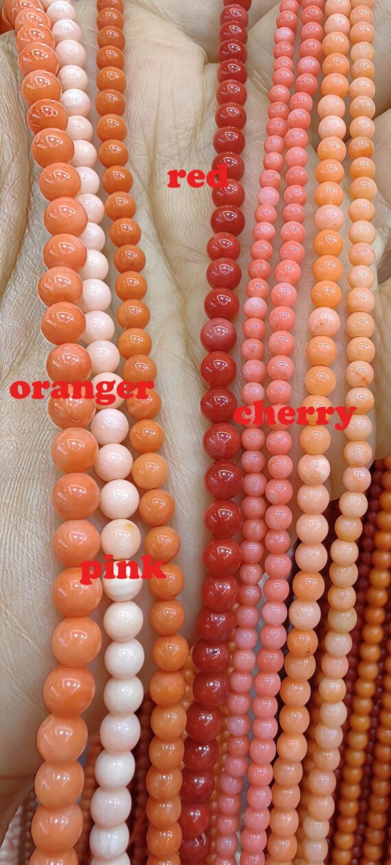 4mm Natural Pink Coral Round Gemstone Beads Necklace 16-28 | UK