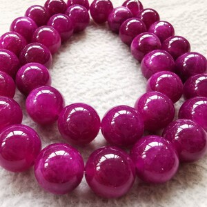 Rosa roxo cereja vermelho jade cristal contas redondas 16 polegadas 6mm 8mm 10mm 12mm