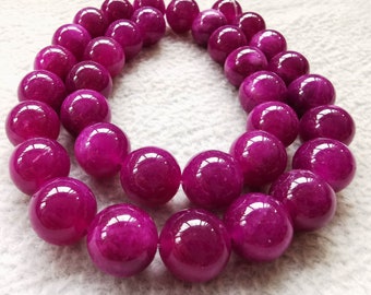 Rose Purple Cherry red jade CrystaL   round beads 16inch  6mm 8mm 10mm 12mm