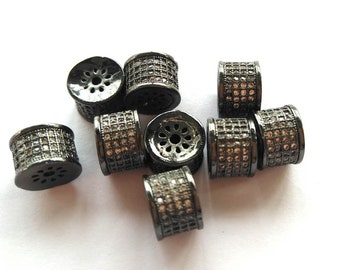 Top Quality --10pcs CZ Micro Pave Spacer Beads, Pave wheel spacer beads, Pave findings, 8mm 10mm 12mm