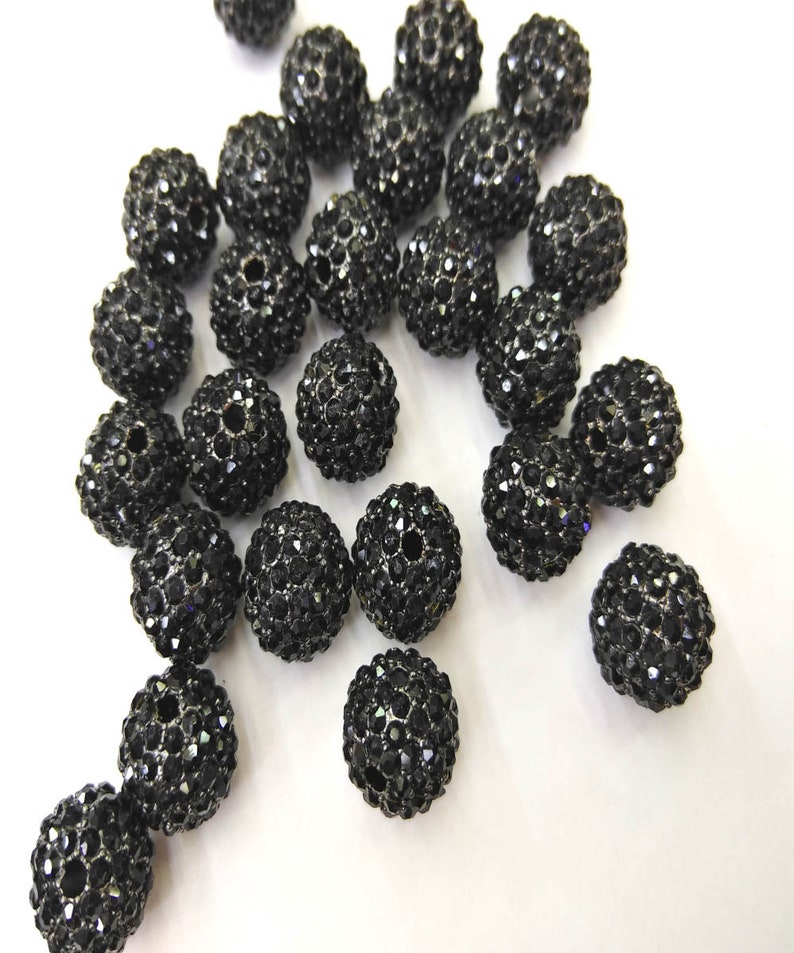 Rhodium Shamballa Ball beads CZ Spacer Beads 6-12mm For Jewelry Design Rhinestone Pave Beads 100pcs Black jet Crystal Pave Round Bead
