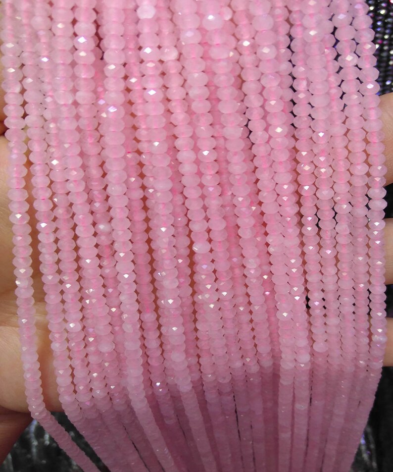 Genuine Rose Quartz pink Rock Quartz 24mm Heishi Rondelle Etsy