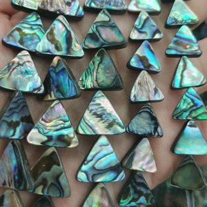 16inch Strand --Abalone Shell Triangle Beads, Paua Shell Triangle Spacer Beads, 12mm 14mm Natural Abalone Shell Bead