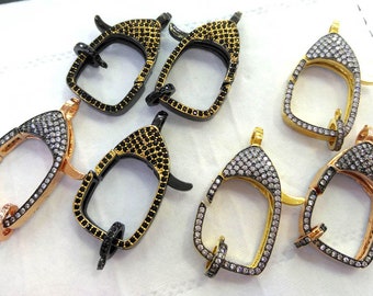 Top Quality --4PCS 35mm  Lobster Clasp,24K Gold Micro Pave CZ Lobster Clasps,CZ Cubic Zirconia