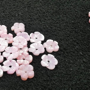 20pcs  Baby Pink Peach Red  Natural  pearl Shell Flower Beads 6mm 8mm 10mm 12mm Jewelry Making  Hand Carved Flower white shell bowl