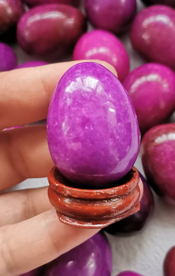 希少なチェリーフクシアレッドパープルスギライトエッグ 40 x 30 mm