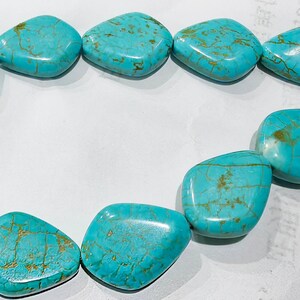 tibetische Türkis Slab Teardrop T Charm lose Perlen 15-22mm Türkis Schmuck Anhänger 16inch