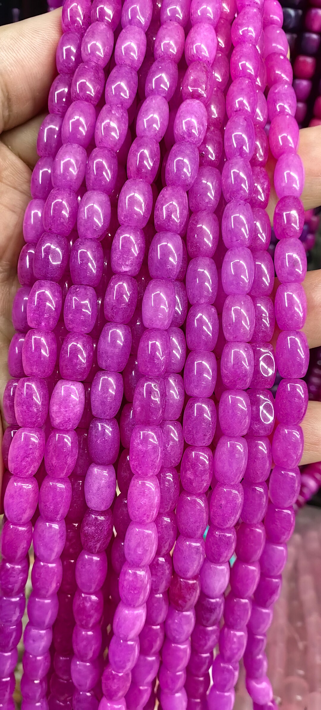 White Stone Rice Beads, Gemstone Beads Supplies